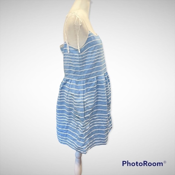 Gap Fit & Flare Striped Dress in Barclay Blue  Size 8 - Picture 3 of 4